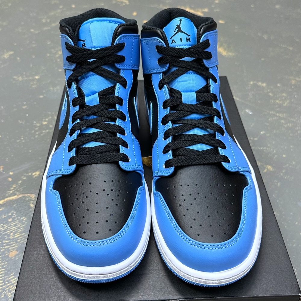 Nike Air Jordan 1 Mid University Blue Black DQ8426-401 10.5 Carolina Tarheels - Picture 4 of 11